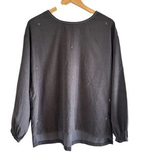 DVE handmade artisanal soft corduroy embroidered peasant top excellent condition